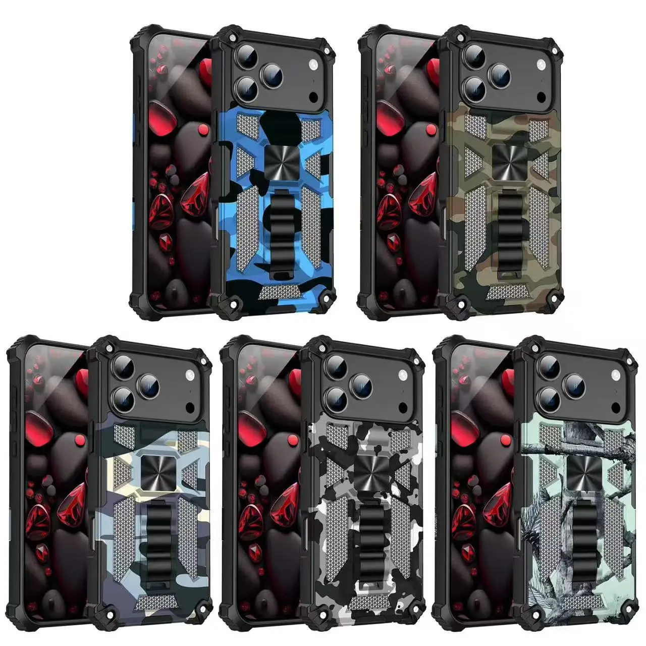 Air Hybrid Armor Military Grade Camouflage Case with Built-in Kickstand
