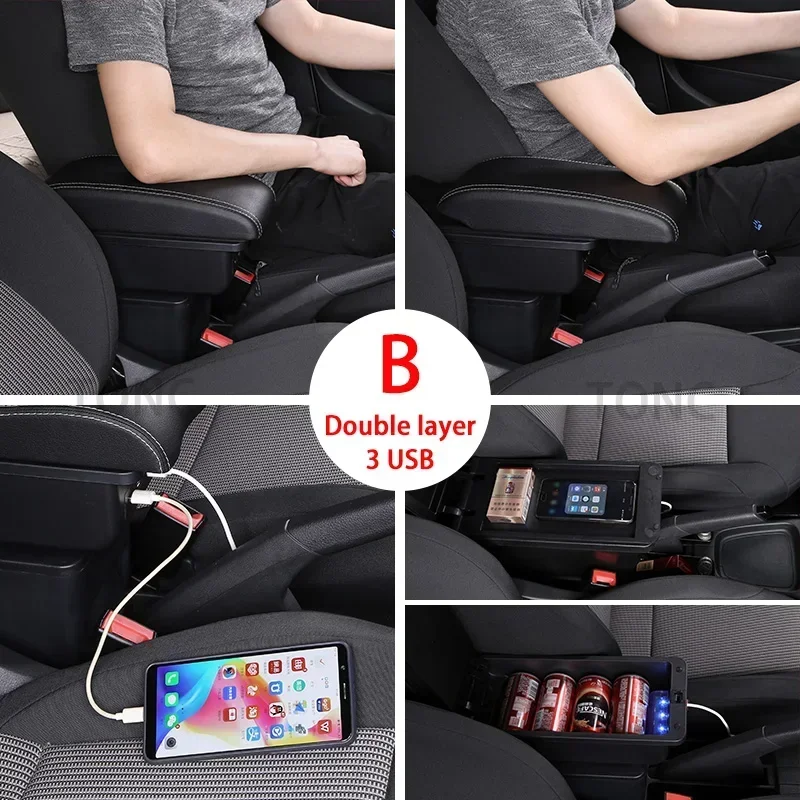 토요타 야리스 2005 2006 2007 2008 2009 2010 2011 차량용 팔걸이 박스 USB 내장 개조 차량 액세서리