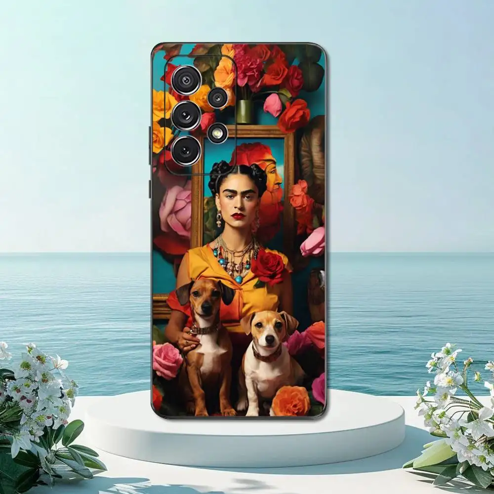 Chic Frida Kahlo Inspired Fashion Phone Case - Soft Black Silicone Cover