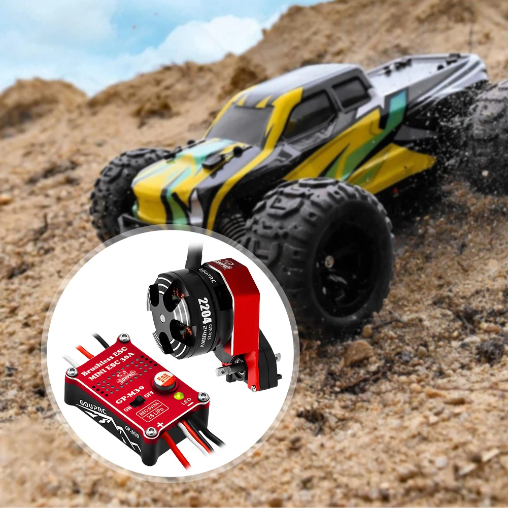 Moteur Brushless Outrunner 2204 2400KV avec ESC 30A pour SCX24 RC Crawler Axial 1/24, câbles et connecteurs