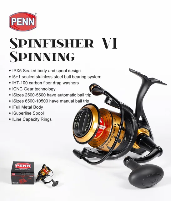 PENN Spinfisher VI SSVI 2500-10500 İplik balıkçılık Reel orijinal