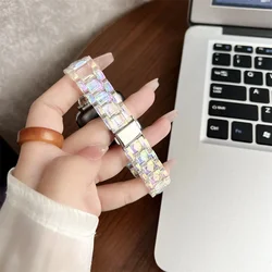 Rainbow Clear Resin Band for Smartwatch - Lightweight Wristband Strap Bracelet (Colorful Transparent)