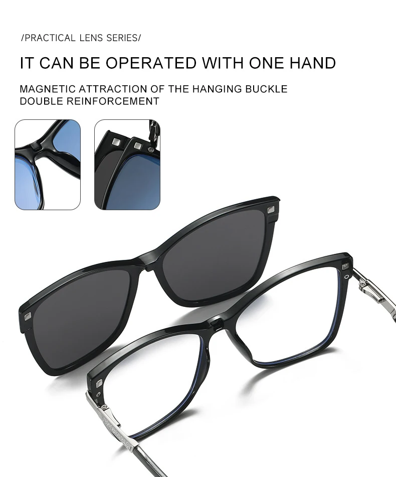 Clip-on polarized lens shown separately