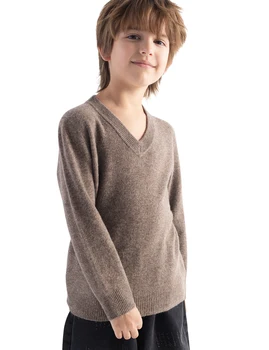 Laste 100% meriinovillast v-kaelusega kampsun kasvule 90-160cm 2 Laste 100% meriinovillast v-kaelusega kampsun kasvule 90-160cm 2