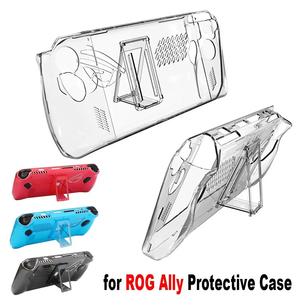 킥스탠드 PC 뒷면 커버가 있는 충격 방지 보호 케이스 Asus ROG Ally용 투명 풀 커버리지 휴대용 콘솔 쉘