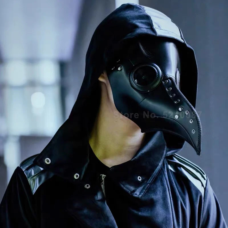 Carnival Halloween Gothic Style Punk Crow Reaper Black Masks Plague Clown Beak Mask Fancy Devil Cosplay Party Scary Face Cover |