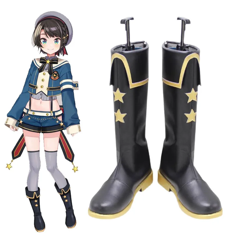 

Hololive Oozora Subaru Cosplay Boots VTuber Ozora Subaru Shoes Virtual Idol Dress Up Artificial Leather High Boots