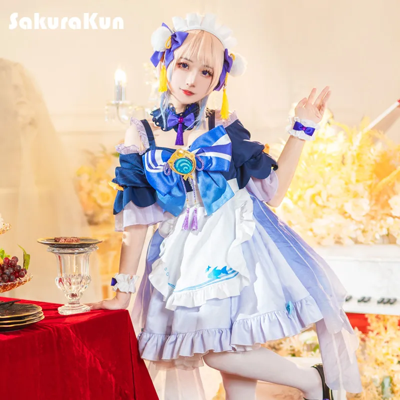 

Game Genshin Impact Cosplay Kokomi Cosplay Maid Costume Game Genshin Impact Sangonomiya Kokomi Costume Cute