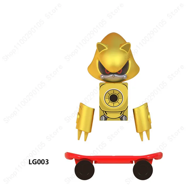 Mini Action Figure Building Block Sonic Teirusu Silver Nakkurusu Shadow Eggman Blaze Storm Knuckles KF6123 LG1001 WM6086 Bricks 003