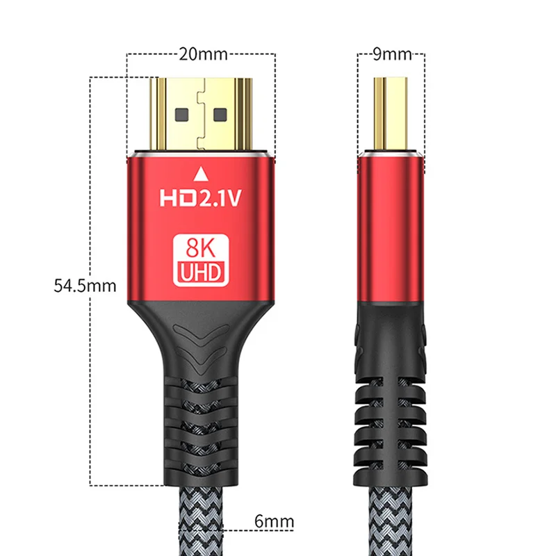 Ultra High-Speed 8K HDMI Cable with HDR and 3D Support, Various Lengths Available