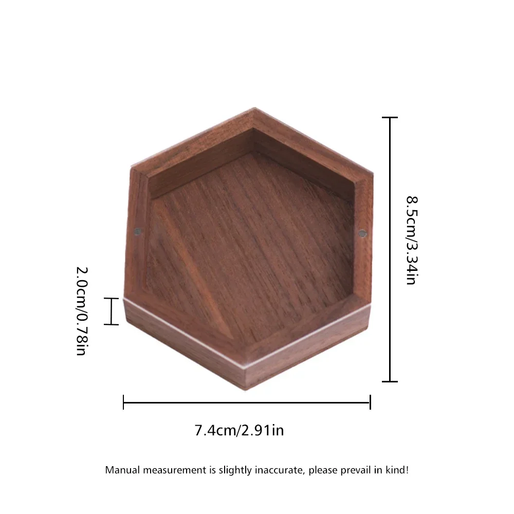1PCS Creative Acrylic Board Hexagon Box Natural Wood Storage Wooden Box for Necklace Ring Gift Wooden Jewelry Organizer Cases 5