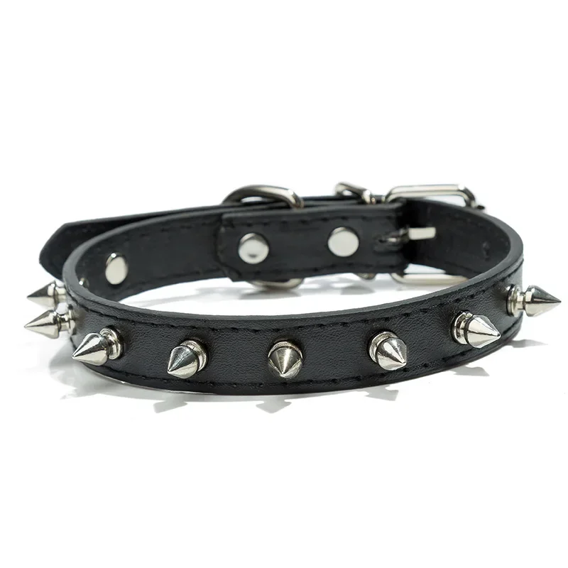Leather Dog Cat Collar Studded Puppy Pet Necklace Neck Strap for Small Medium Large Dogs Cats Pet Products Accessories dog collar pet collar pet necklace