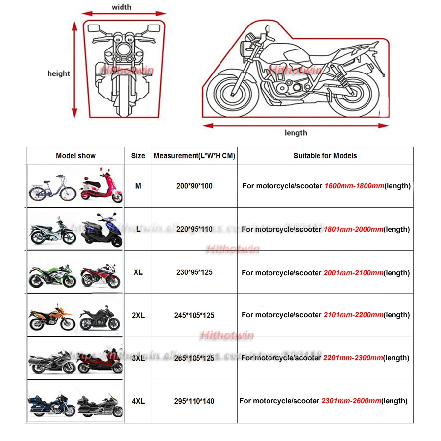 Premium Silver Motorcycle Cover - Waterproof, UV Protection, Outdoor Dustproof, Rain Resistant