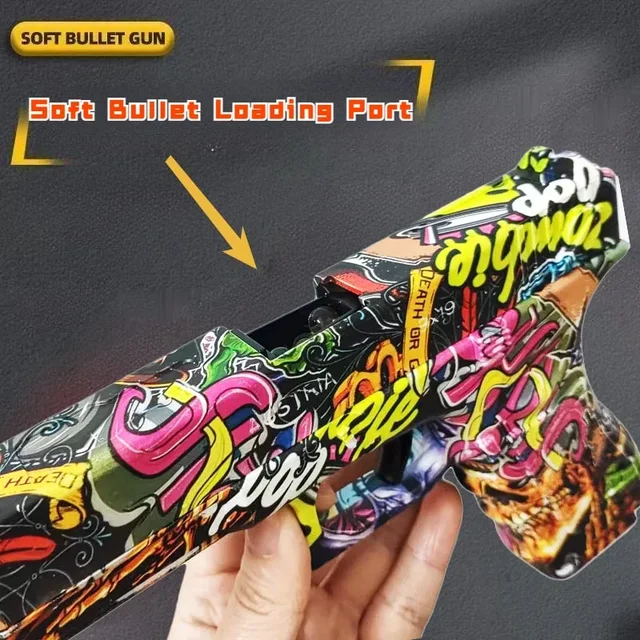 Manual Graffiti G17 Gel Toy Gun Soft Bullet Airsoft Pistol With Laser Outdoor Sports CS Game Weapon for Children Gift 3