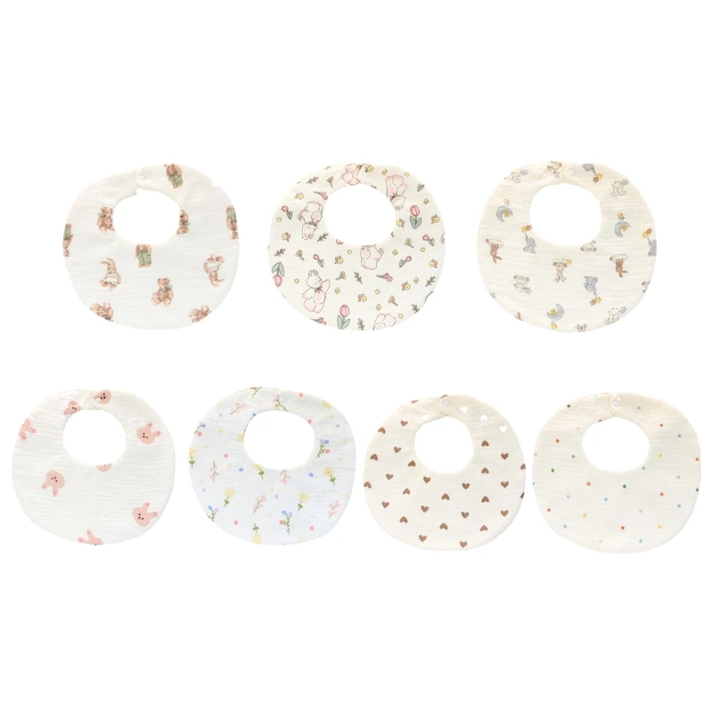 

L5YF Stylish Baby Feeding Bib Bandana Scarf Absorbent and Adjustable Infant Towel