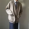 Women Men College JK Sweater Cardigan Khaki Suwon Autumn Winter Knitted Woolen Long-sleeve Loose Sweaters Jacket Warm Clothing 4