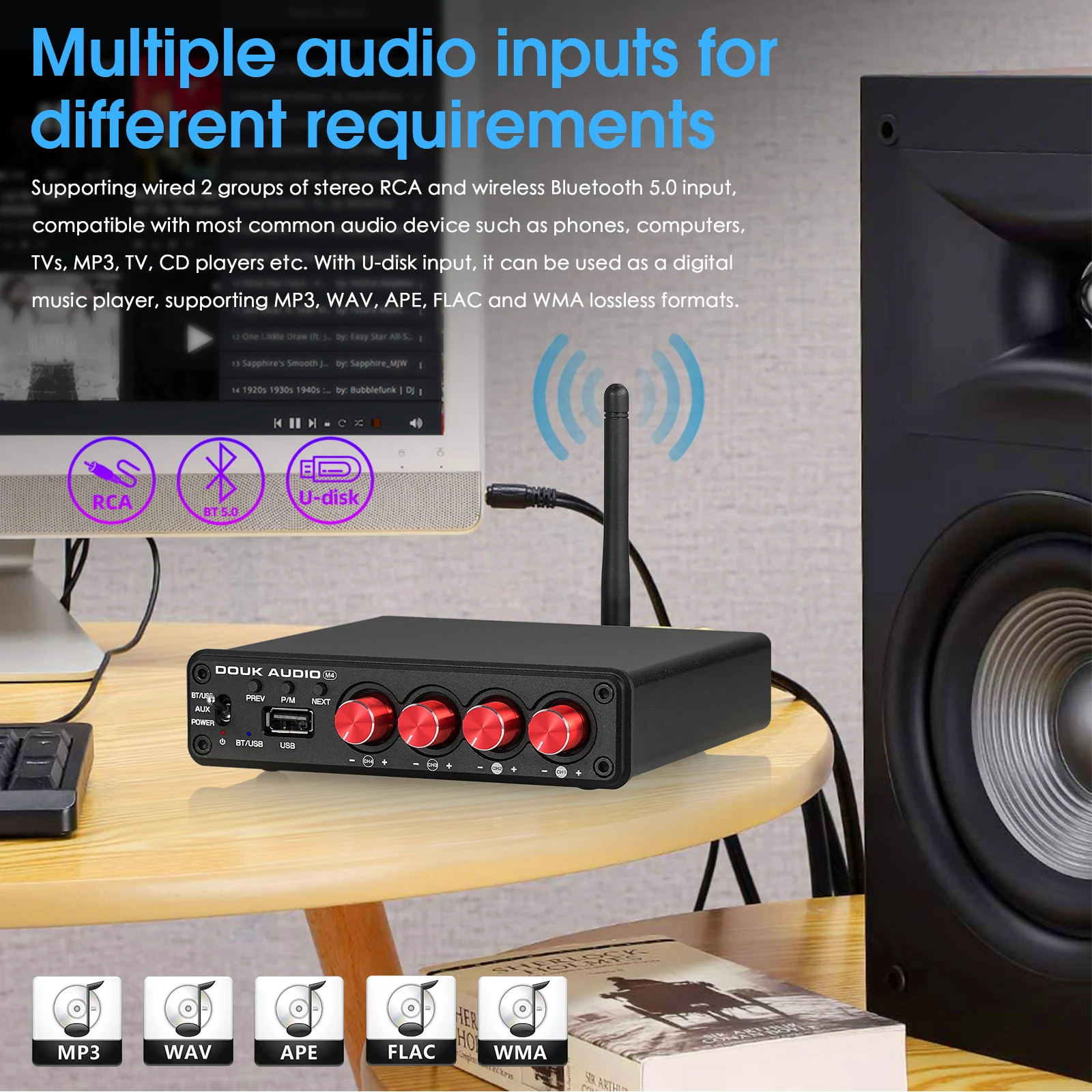 douk audio bluetoothアンプ Amazon.com: 4 Channel Bluetooth Amplifier, 50W x 4 Audio