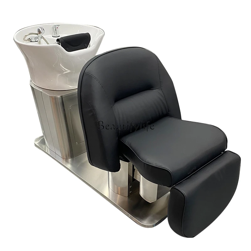 Barber Shop Electric Shampoo Chair for Hair Salon High Quality Electric Lifting Ceramic Basin