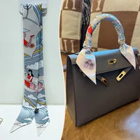 New 2025 simulated silk wrapped bag strap bag handle silk scarf tied bag ribbon decorative small streamer - Image 6