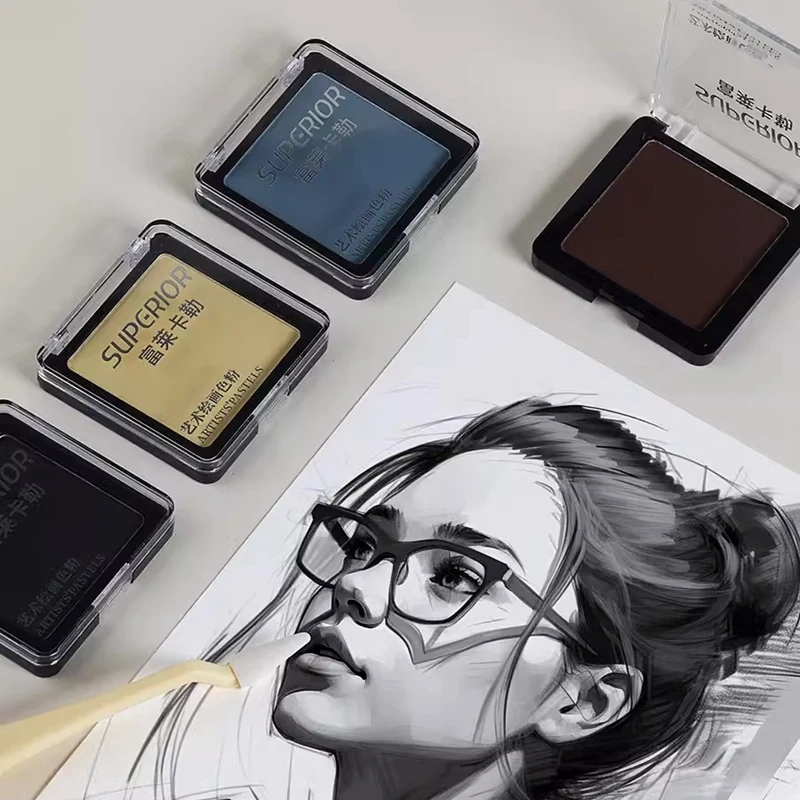 Drawing Powders 6 Colors Sketch Toner DRY WET Graphite Charcoal Powder Ultra Soft Carbon Powder Artists Pastels