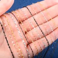 Dainty Women Necklace Glitter Cable Chain Stainless Steel Jewelry Accessories on Neck Collar for Ladies Choker DIY Gift 5