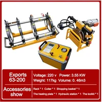 Hot Melt Butt Welder 63-200 Gas Pipeline PE Pipe Hydraulic Semi-Automatic Welding Machine With Digital Display And Timing  220 V 1