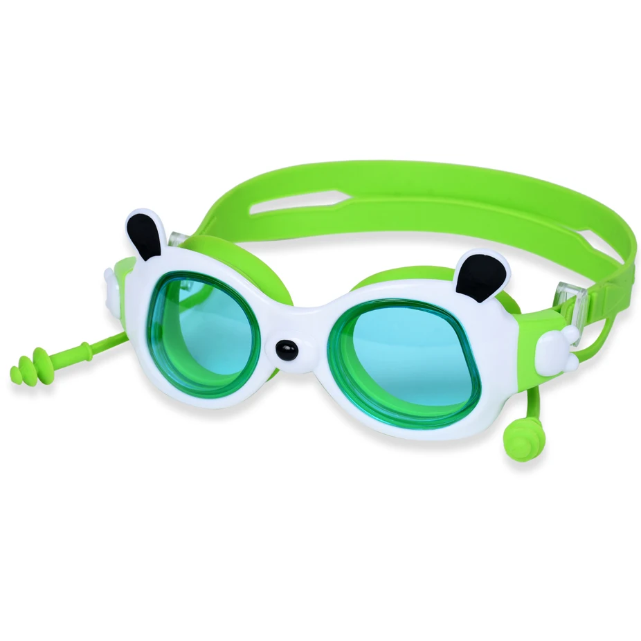Panda anti-fog swimming goggles men and women with high-definition anti-fog earplugs big frame swimming goggles with earplugs 3