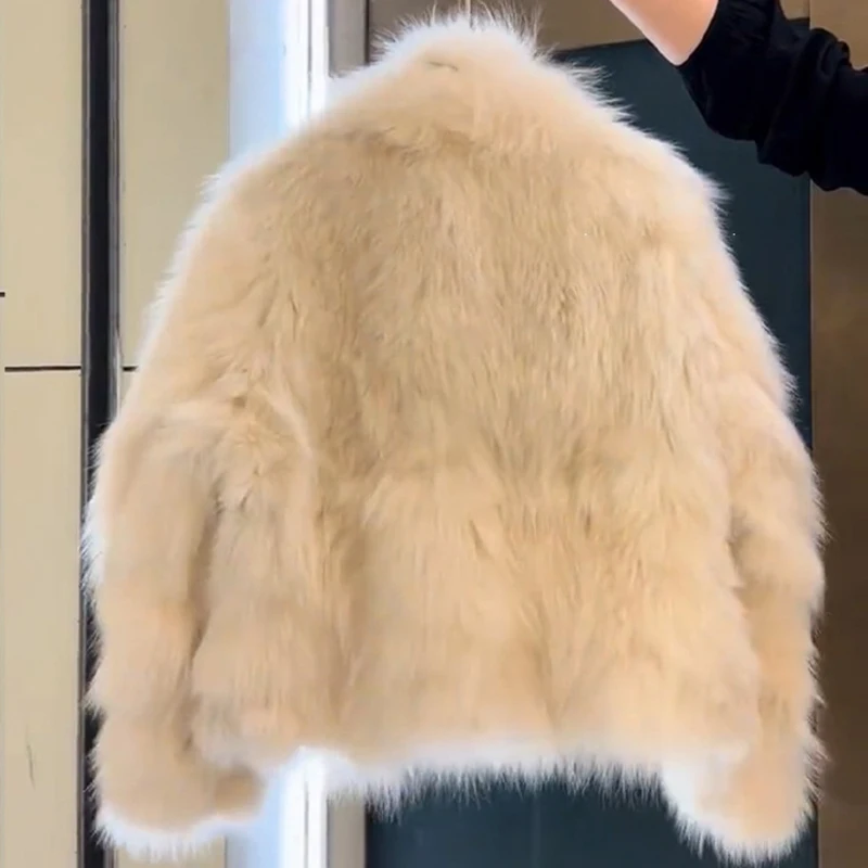 SELAITAILYE Fur Jacket Texture Close-up
