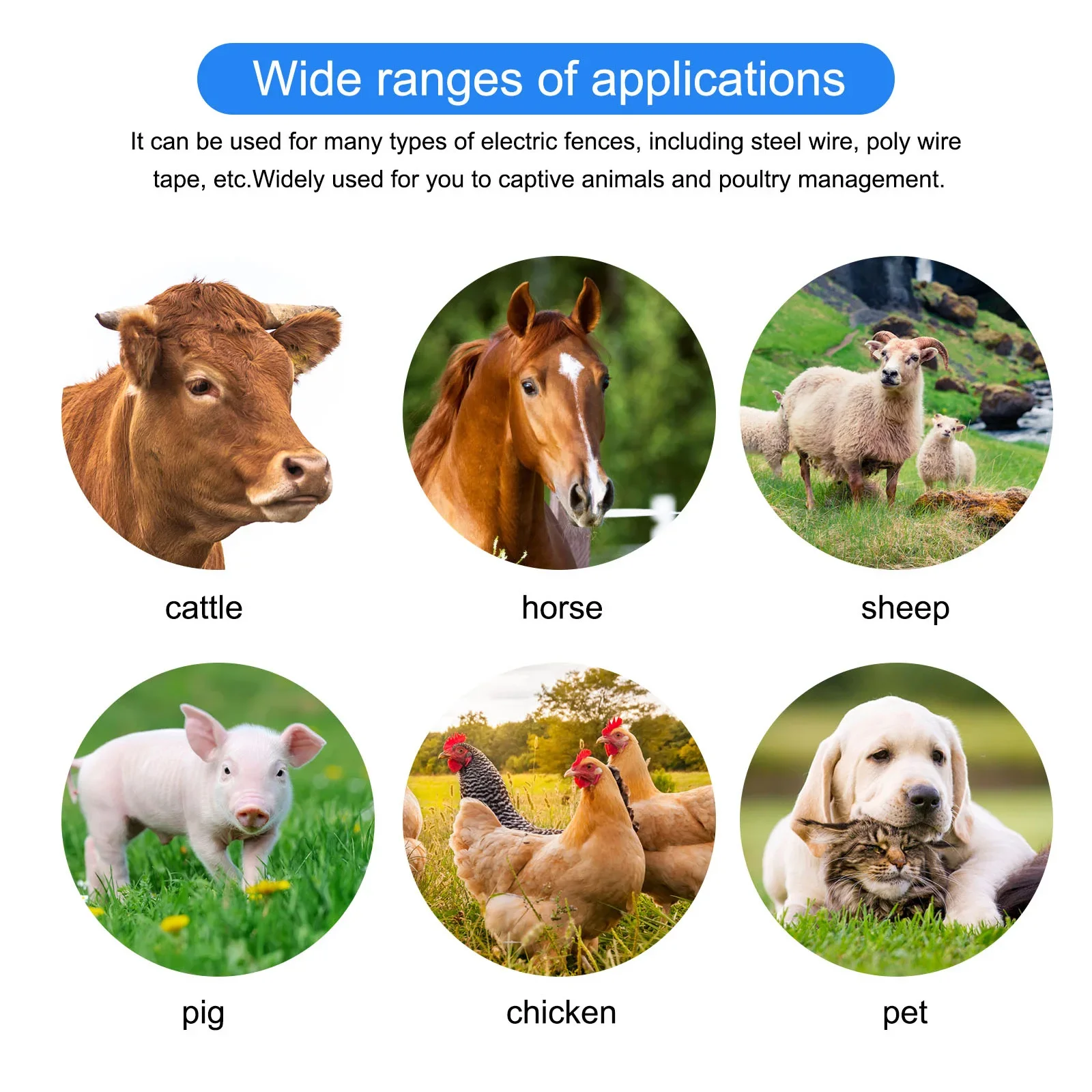 8000V/12000V 휴대용 전기 목장 울타리 테스터 전압계 방수 농업용 도구 (8개의 조명 전압 테스트 도구 포함)