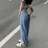 Jeans Women Love Heart Pockets Sweet Girl Students High Waist Hot Sale Loose Fashion Wide Leg Denim Sexy Hollow Out Vintage Y2K 4