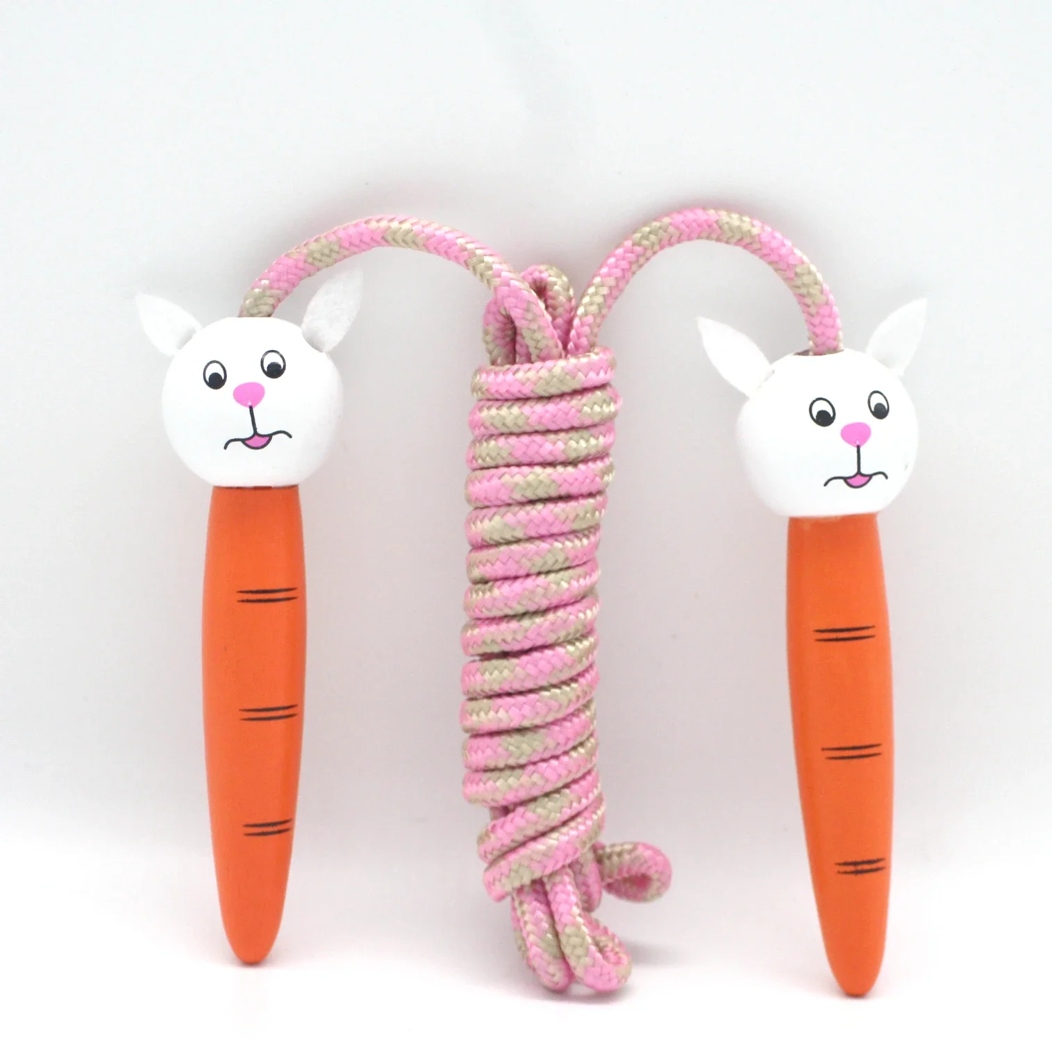 

Kids Skipping Rope Wooden Handle Lovely Jump Rope Cartoon Sports Bodybuilding Fitness