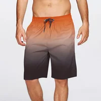 Gradient Swimming Trunks Mens Beach Pants Hot Spring Summer Holiday Shorts Lace Up Pocket Elastic Rise Shorts For Man шорты 1