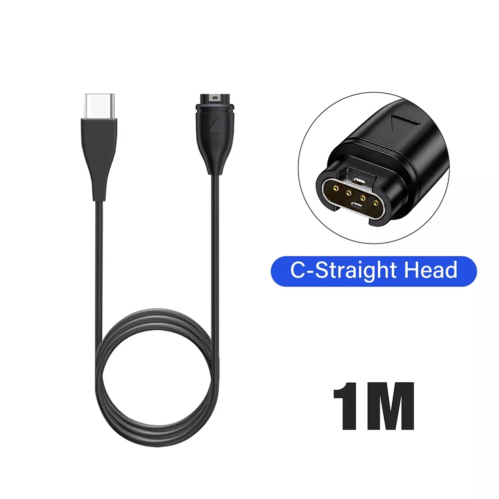 kwmobile Caricatore Compatibile con Garmin Forerunner 55 - Caricabatterie USB C Activity Tracker - Cavo Fitness Watch 100 cm Nero
