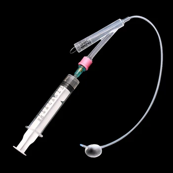 5 pezzi -Catetere urinario Foley a doppio lume per cani da compagnia Ritenzione dell'urolitiasi in silicone con stilo, materiali di consumo per cliniche per animali domestici