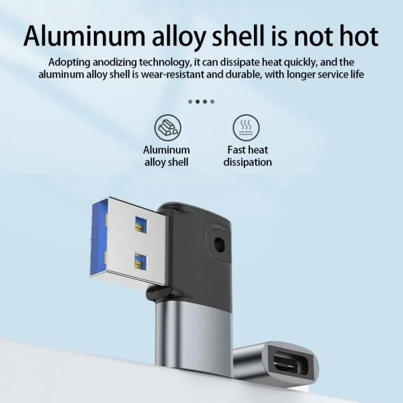 USB3.0 to Type-C Female Adapter STONEGO 90&deg; Right Angle Elbow Converter USB C OTG Extension Connector for Laptop Tablet Phones
