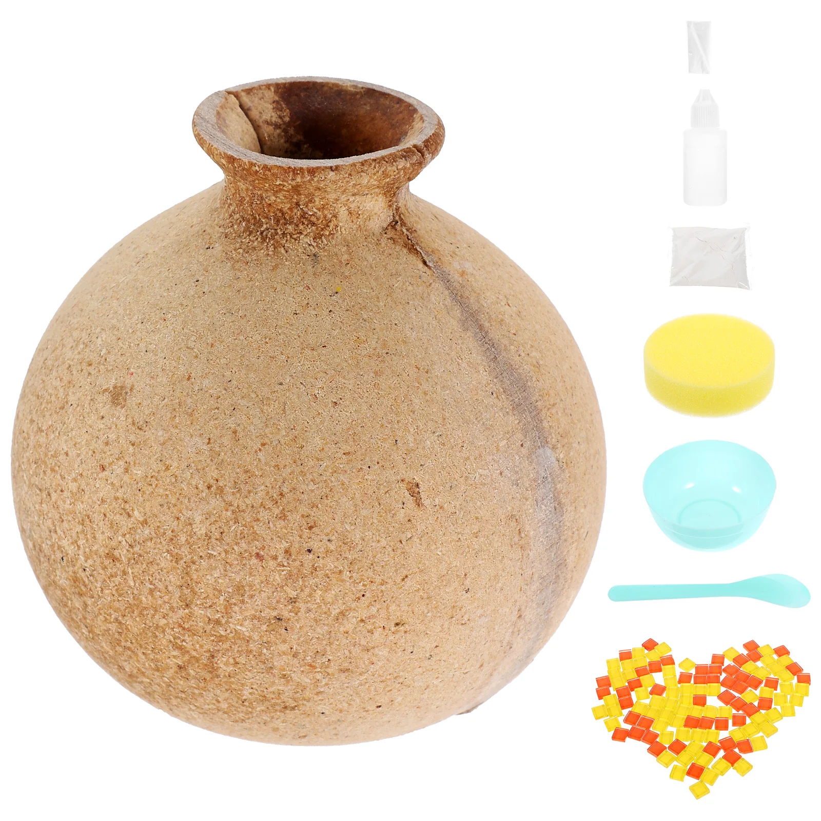 

Mosaic Vase DIY Flower for Desktop Table Decorate Party Decorations Wooden Creative Arrangement Simple Parent-child Bookshelf