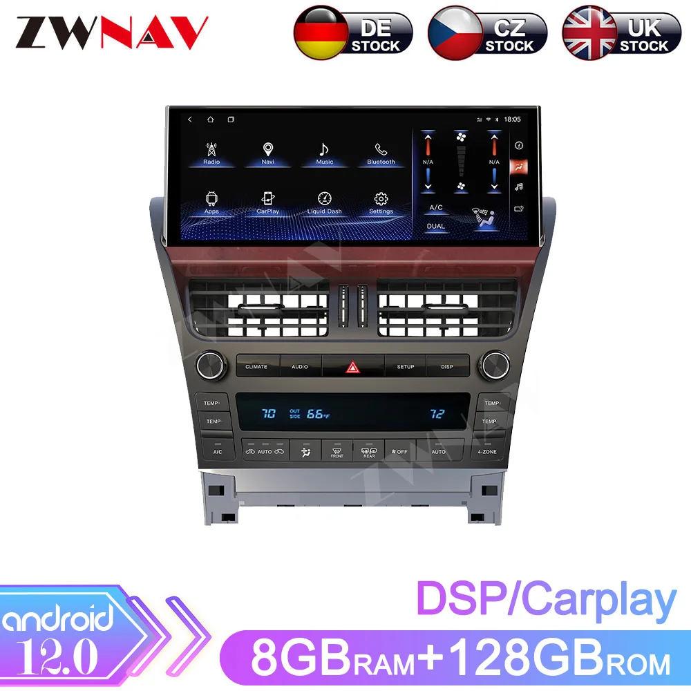 

12.3"Vertical Screen Android11 128G Car Radio Navigation For Lexus LS460 LS600 2006-2012 Multimedia Auto GPS Player Headunit DSP
