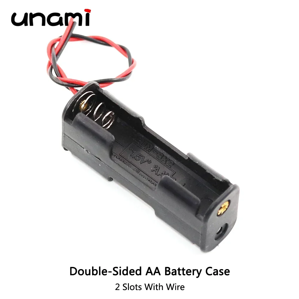 AA Battery Storage Case 2x 4x 6x 8x 10x Double Layer Back To Back Case Box with Cable AA Power Case DIY