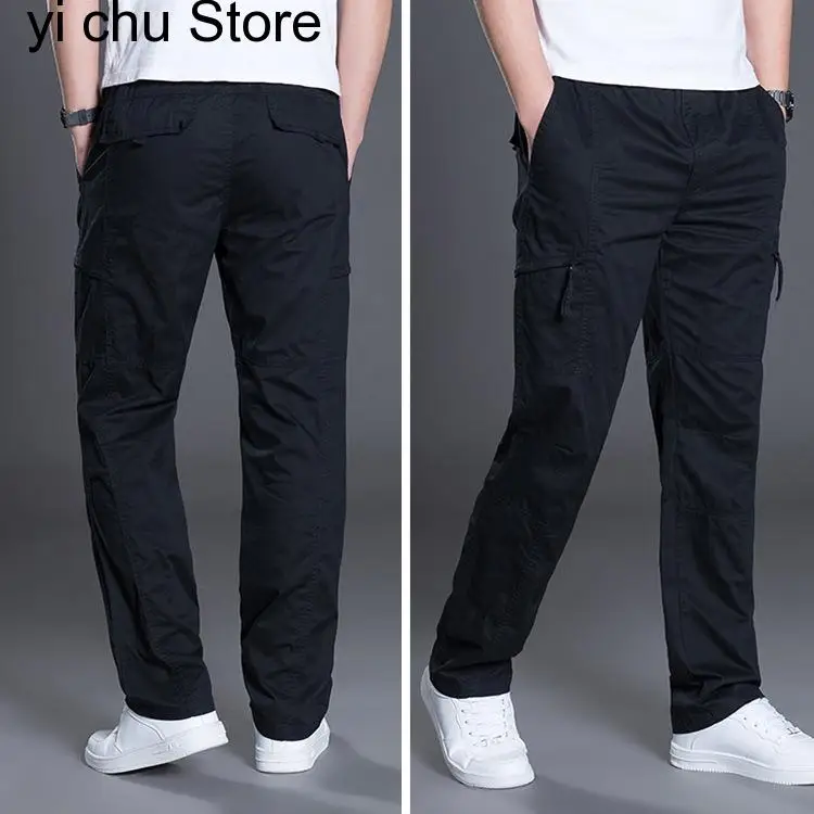 

New Men's trousers casual large size pants thin section safari style cotton cargo pants straight 6XL overalls 5XL 4XL