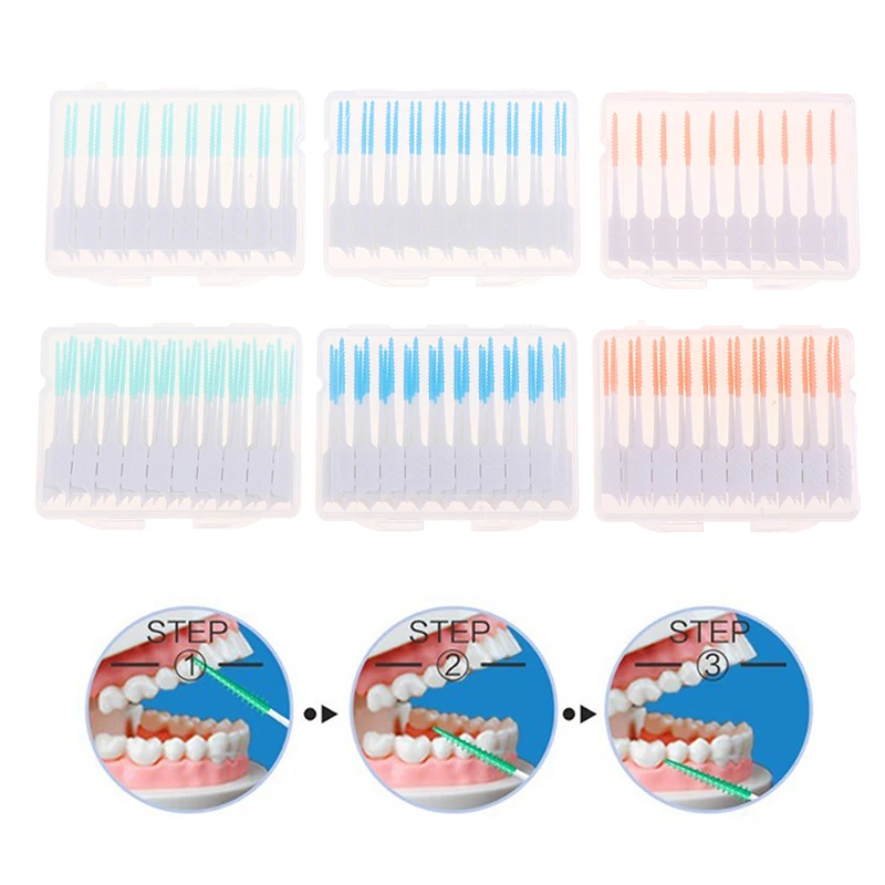 20/40Pcs Interdental Brush Cleaning Between Teeth Oral Care Toothpick Dental Tool Floss Orthodontic Oral Dental Hygiene Tool