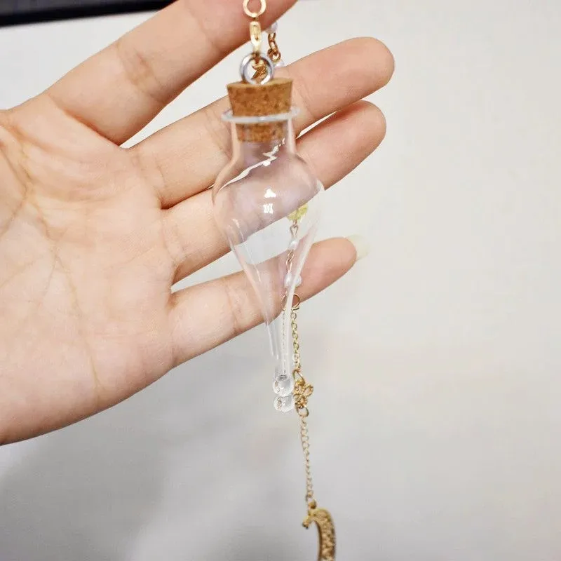 1X Vintage Magic Glass Wishing Drifting Bottle Cork Potion Lucky Transfer Amulet DIY Necklace Couple Holiday Pendant Gift