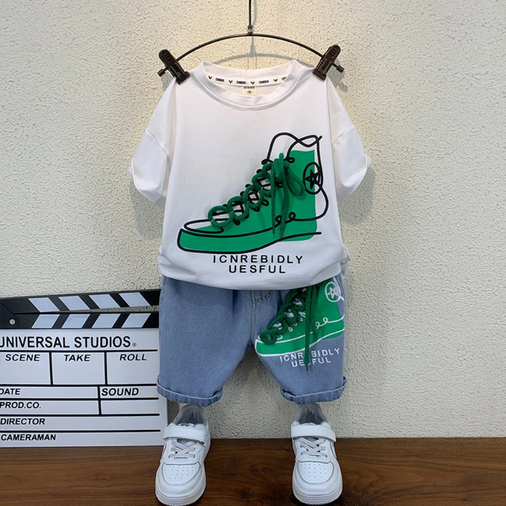 

Summer Kids Shorts Outfit Baby Boys Girl Clothing Sets Infant Cotton T-Shirt Children Boys Clothes Suit for 2-10Years