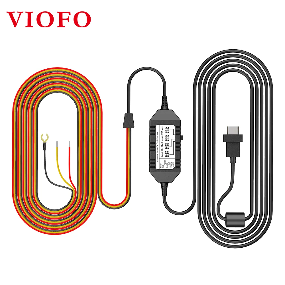 Viofo Original A139 HK3-C Car Camera ACC Hardwire Kit Cable 3 Wire For Parking Mode optional  Mini/Micro2/ATC/ATS Fuse Tap