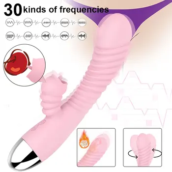 30 Speeds Heating Telescopic Vibrators Dildos for women Sex Toys Penis Vibrator female Rechargeable sucking machine 3