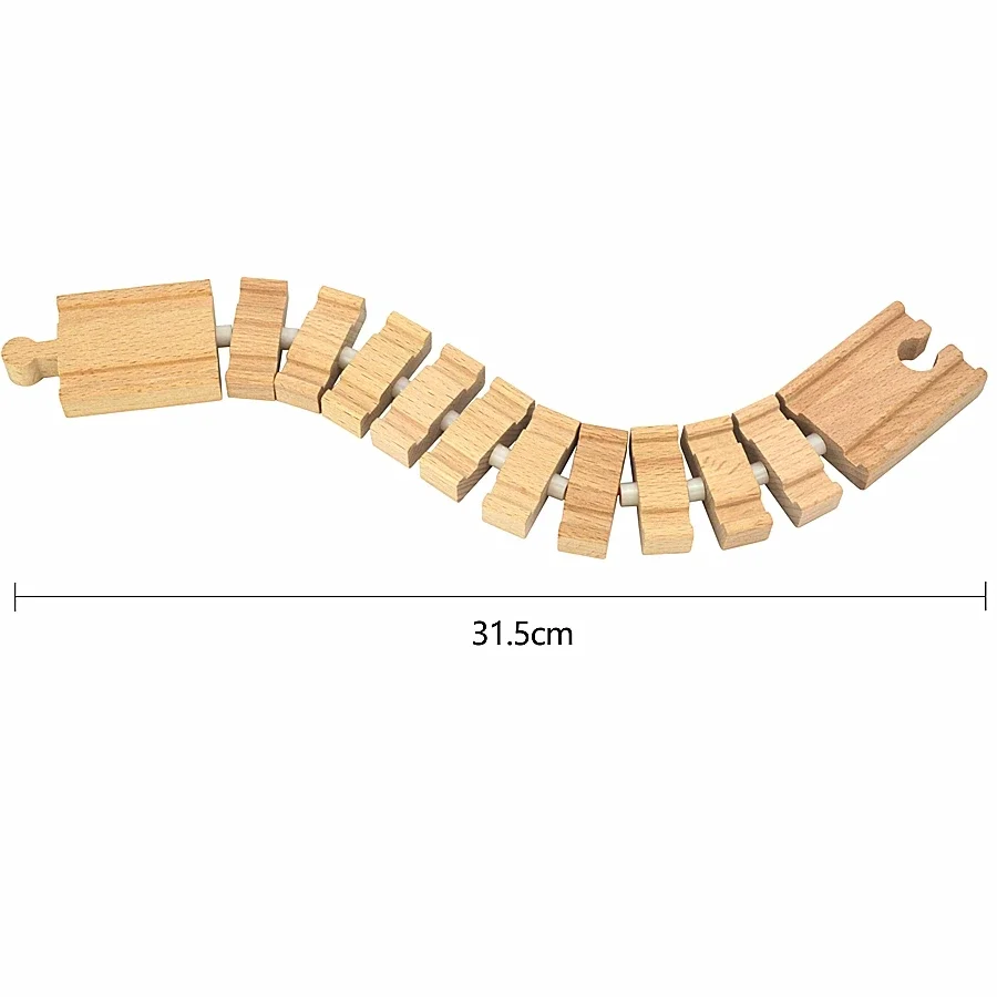 Wooden Train Track Intersection - Star-Shaped Crossroads & Expansion Accessory