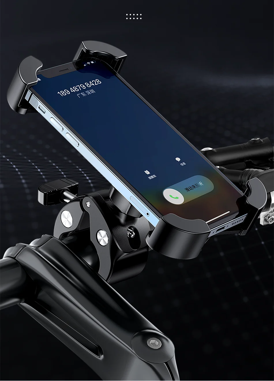 USAMS Universal Super Clamp Phone Holder For Bike Motorcycle Bicycle Cycling Shockproof Phone Clip For iPhone 13 11 12 Pro Max wall phone holder