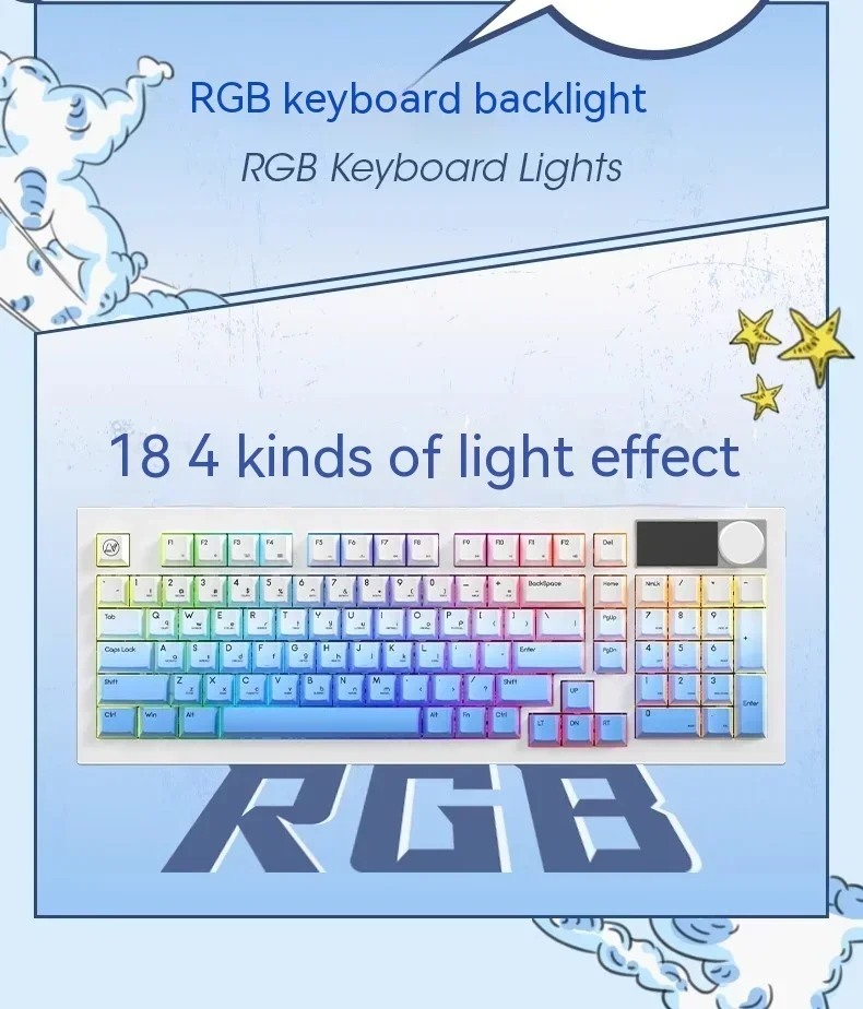 JamesDonkey R2 Pro Mechanical Keyboard Aluminium Alloy Custom Screen Three Mode Gaming Keyboard RGB Hot Swap Gasket Mac Office