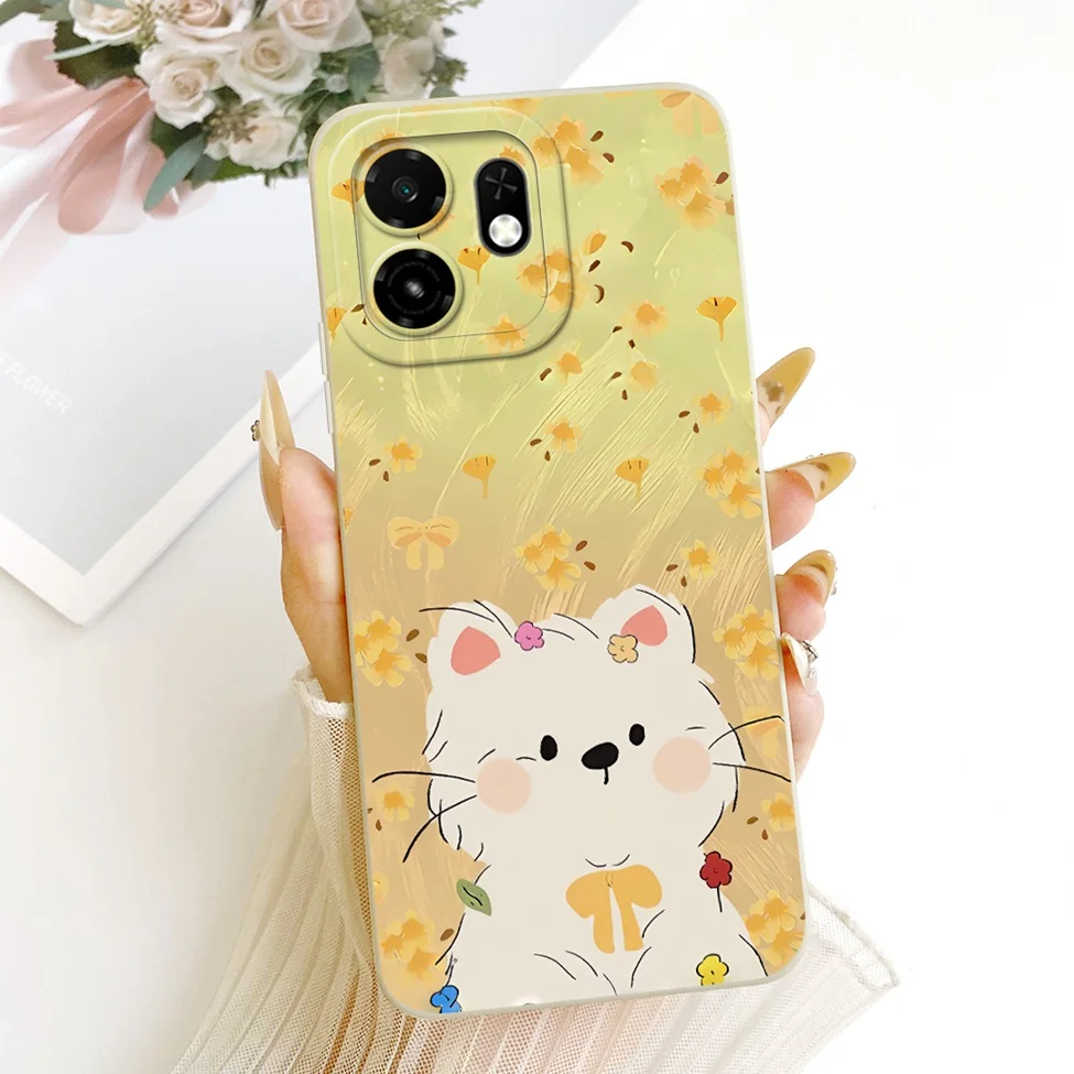 Silicone Cute Cartoon Luxury Flowers Painted Case Cover