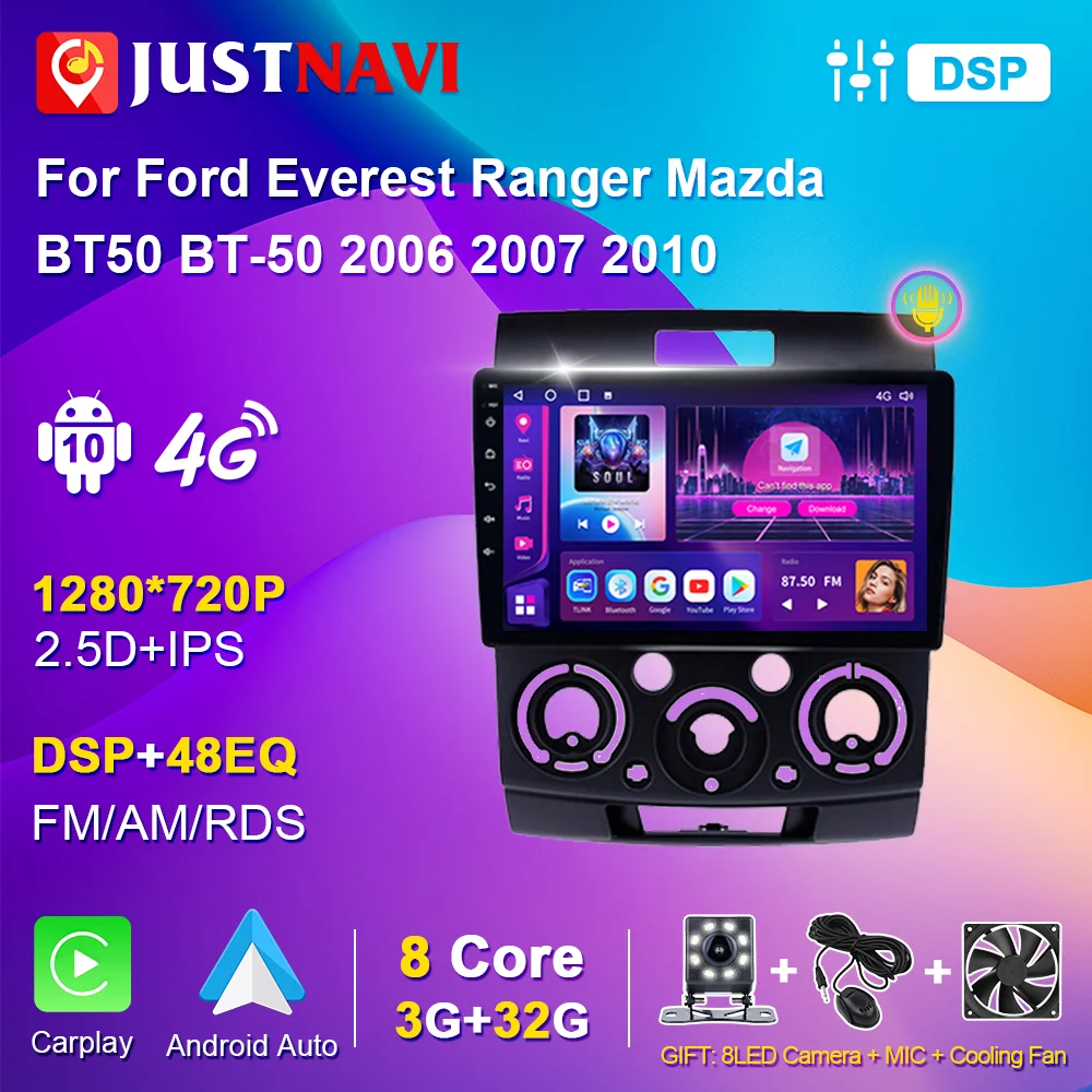 Justnavi Android For Ford Everest Ranger Mazda Bt50 Bt-50 2006-2010