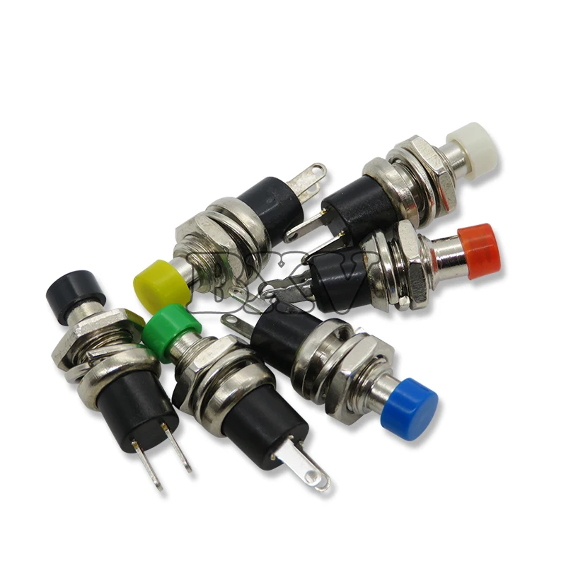5PCS 7mm PBS-110  Momentary Push Button Switch Press The Reset Switch Momentary ON OFF Push Button Micro Switch Normally Open No